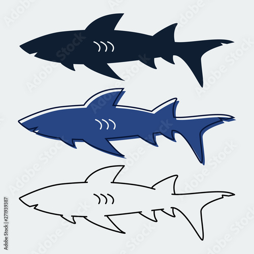 Set of Sharks icon.For web design.Vector Illustration