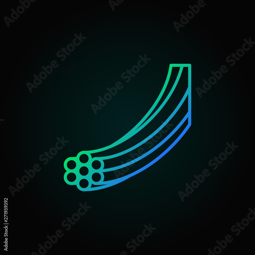 Optical fiber vector colored outline icon or symbol on dark background