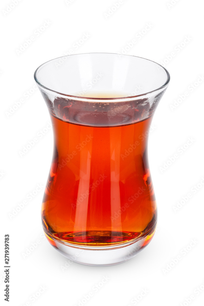Glass tea cup isolated on white background Glass tea cup isolated on white background
