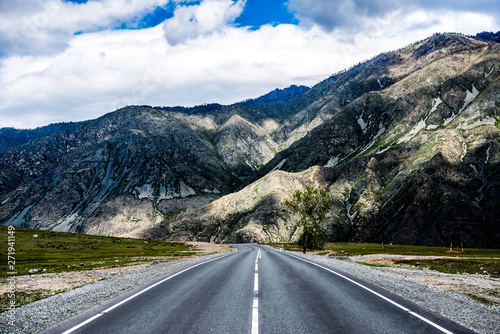 Beautiful Altai road in spring