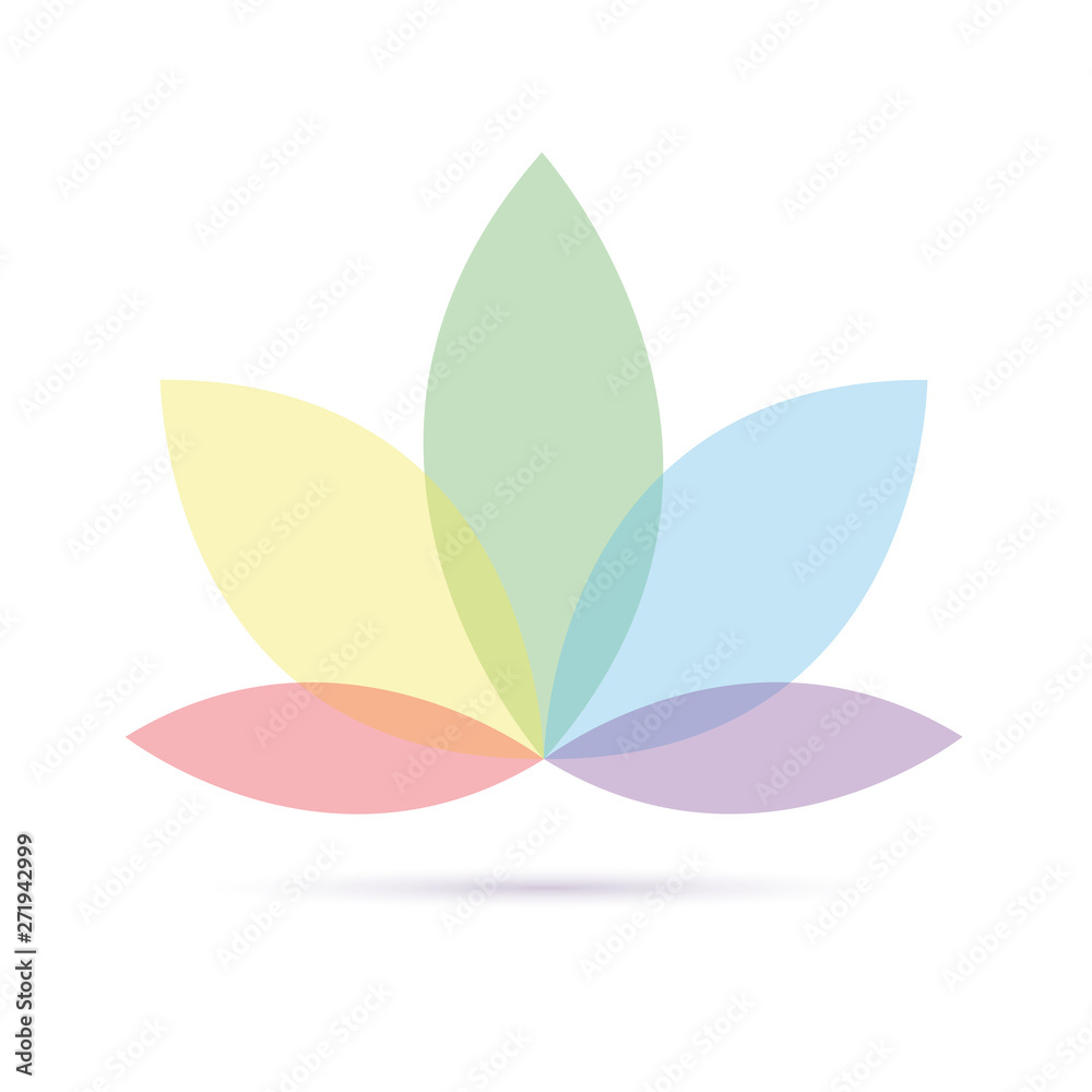 colorful lotus flower isolated on white background vector illustration EPS10