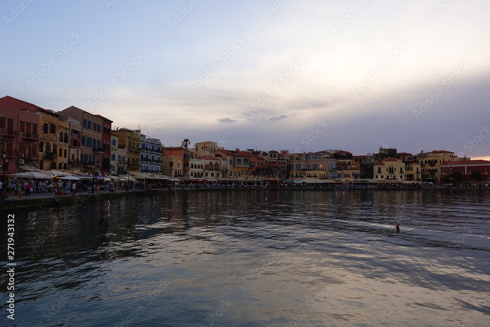 Naklejka premium Photo of picturesque old town of Chania, Crete island, Greece