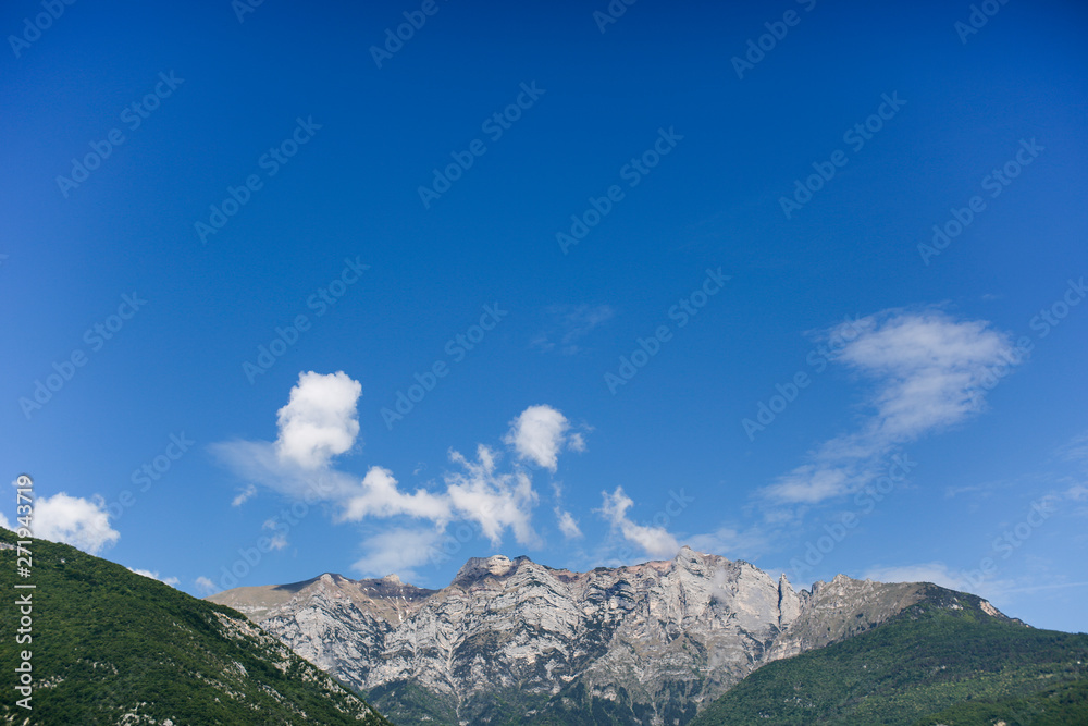 Mountains and blue sky