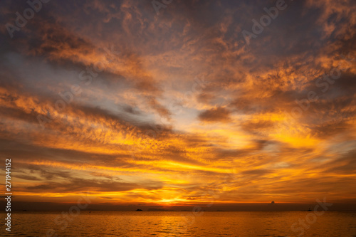 Colorful sunset above the sea. Summer vacation concept. Thailand © OlegD