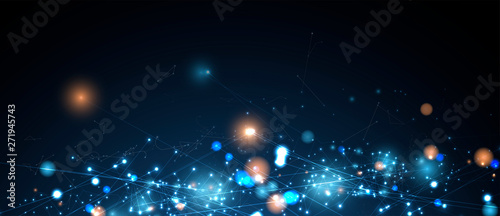 Neural network concept. Connected cells with links. High technology process. Abstract background
