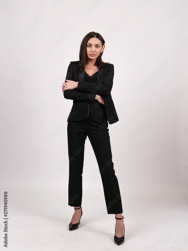 young teen girl in dress on white background young teen girl in dress on white background