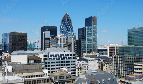 Photography View City skyscrapers from Monument of London in sunny day, London, UK