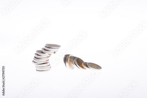 Pile of flling coins