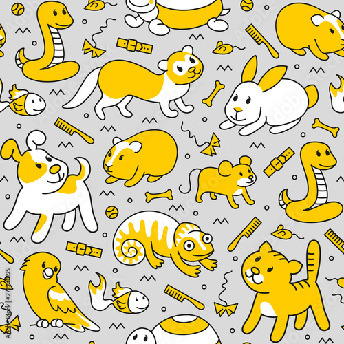 Pet pattern in line style