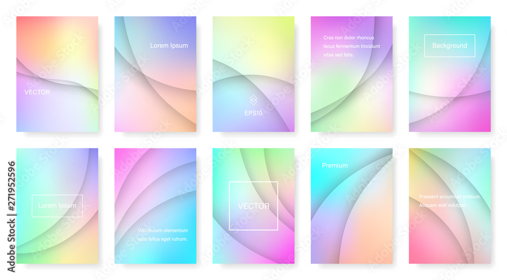 Set of Modern Cover Templates in Pastel Tones. Minimal Design Backgrounds for Brochure, Fliers, Banners, Posters and Webpage. EPS10 Vector.