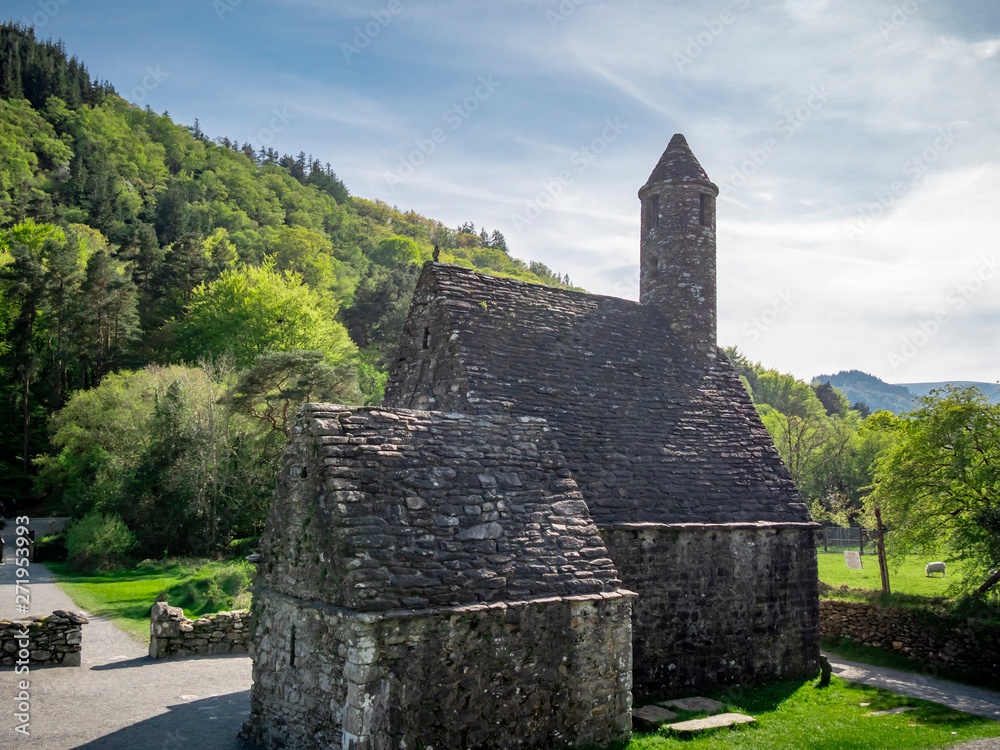 Ancient monasty in Glendalough Wicklow Mountains of Ireland - travel photography