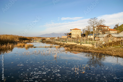 Agios Achillios village at Prespes Lake in western Macedonia, Greece