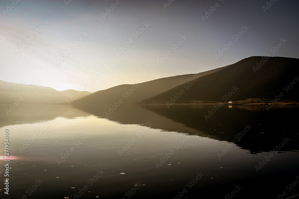 Prespes lake on a beautiful morning, Macedonia, Greece