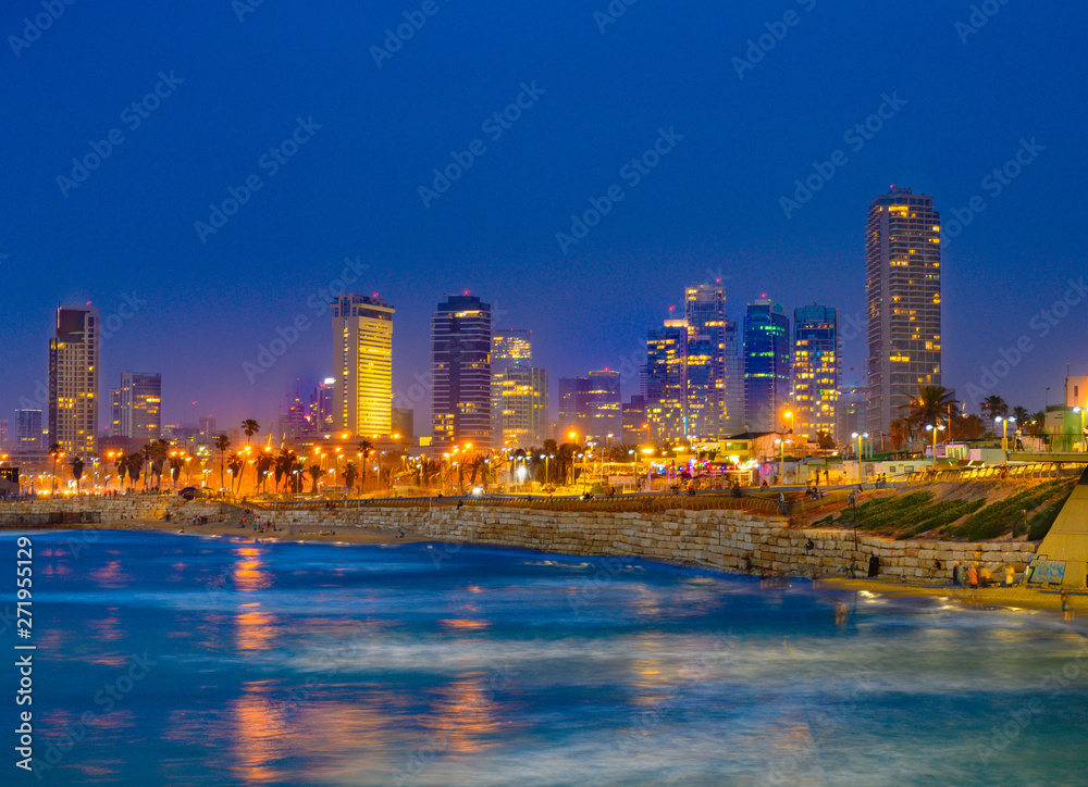 Sunset view of Tel Aviv coastline, Israel. Sunset view of Tel Aviv coastline, Israel.