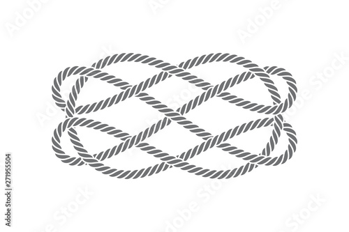 Vector rope, decorative knot. 