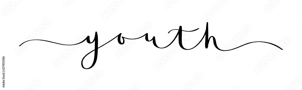 Fototapeta premium YOUTH black vector brush calligraphy banner