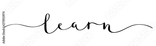 LEARN black vector brush calligraphy banner