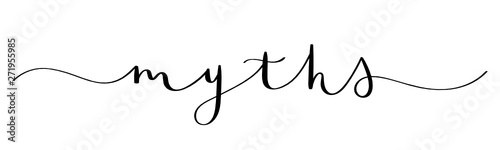 MYTHS black vector brush calligraphy banner
