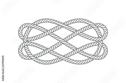 Vector rope, decorative knot. 