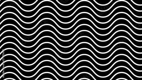 White curved lines in dynamic wave motion on black background