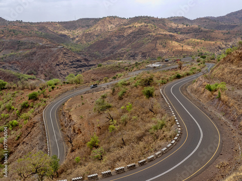 Winding road in mountainous landscape in northern Ethiopia © vladislav333222