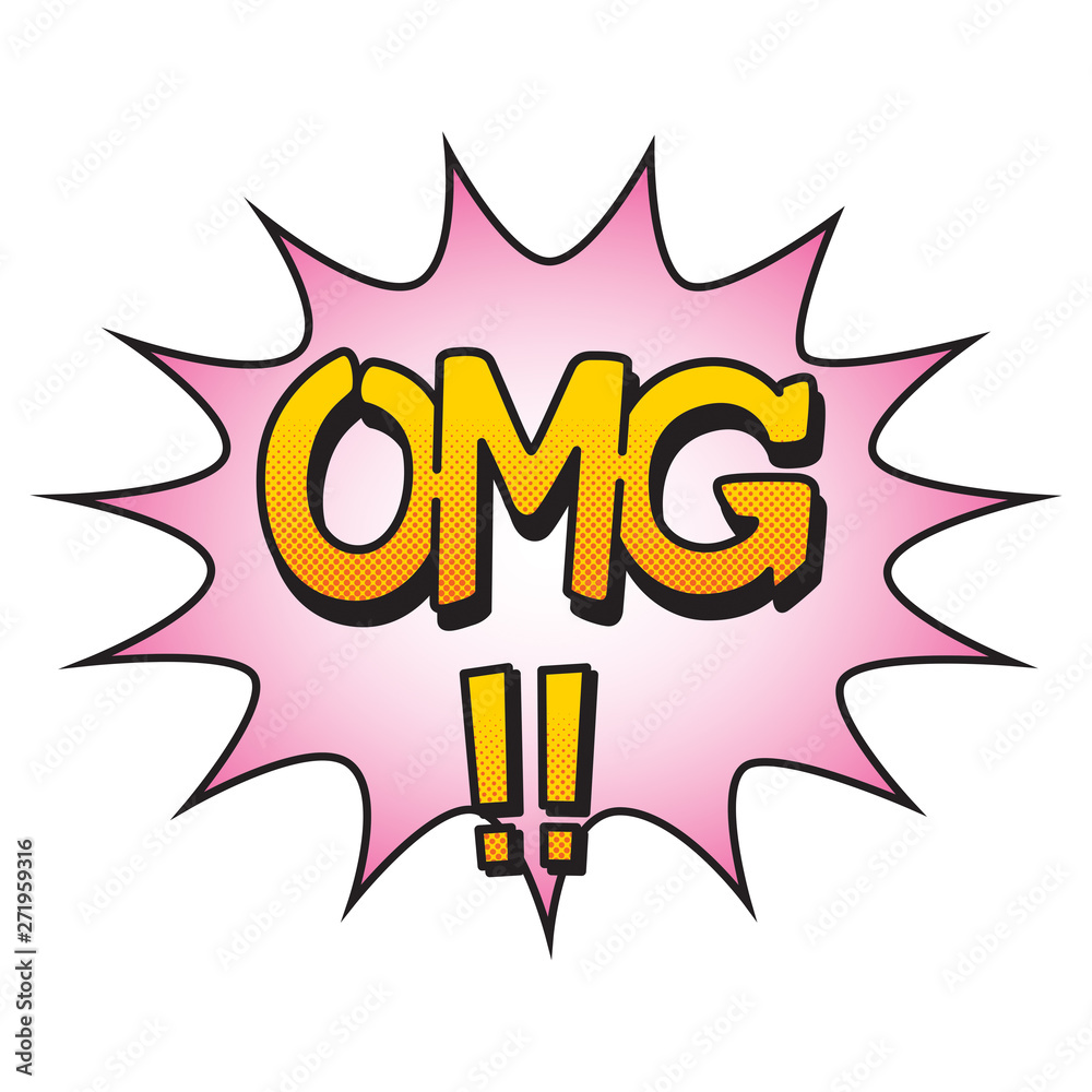 OMG typography comics style, vector OMG typography comics style, vector