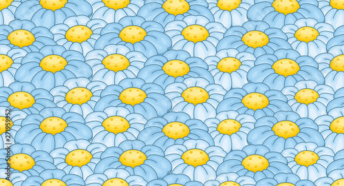 Seamless pattern with chamomile. isolated on white background