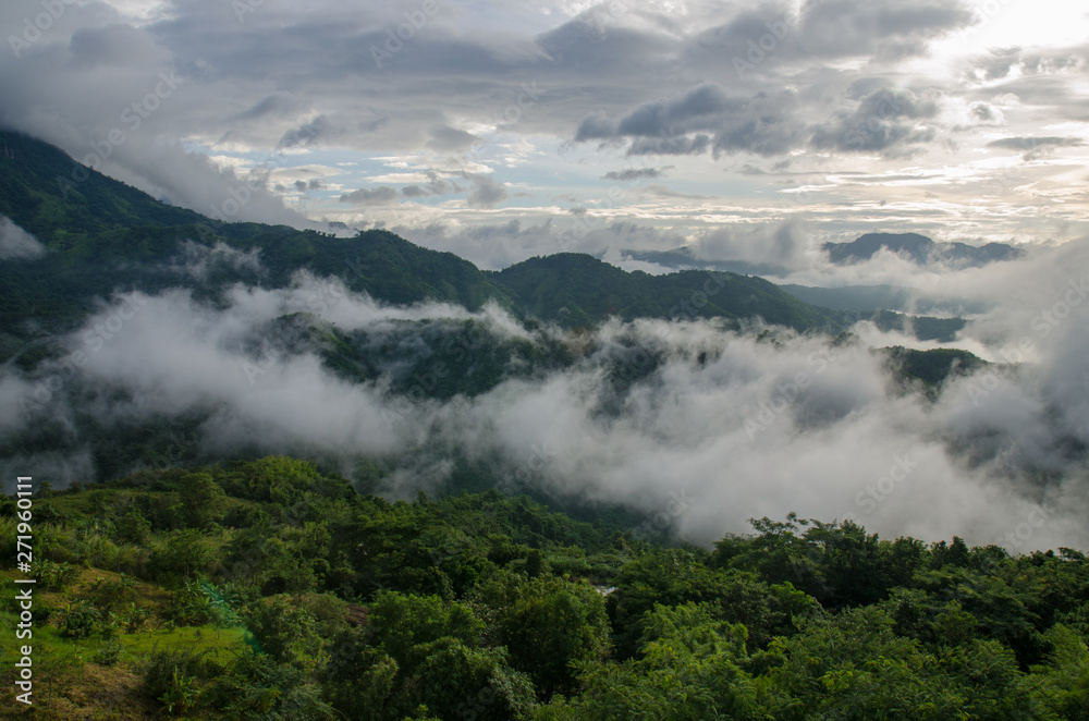 View over the hills during summer thailand