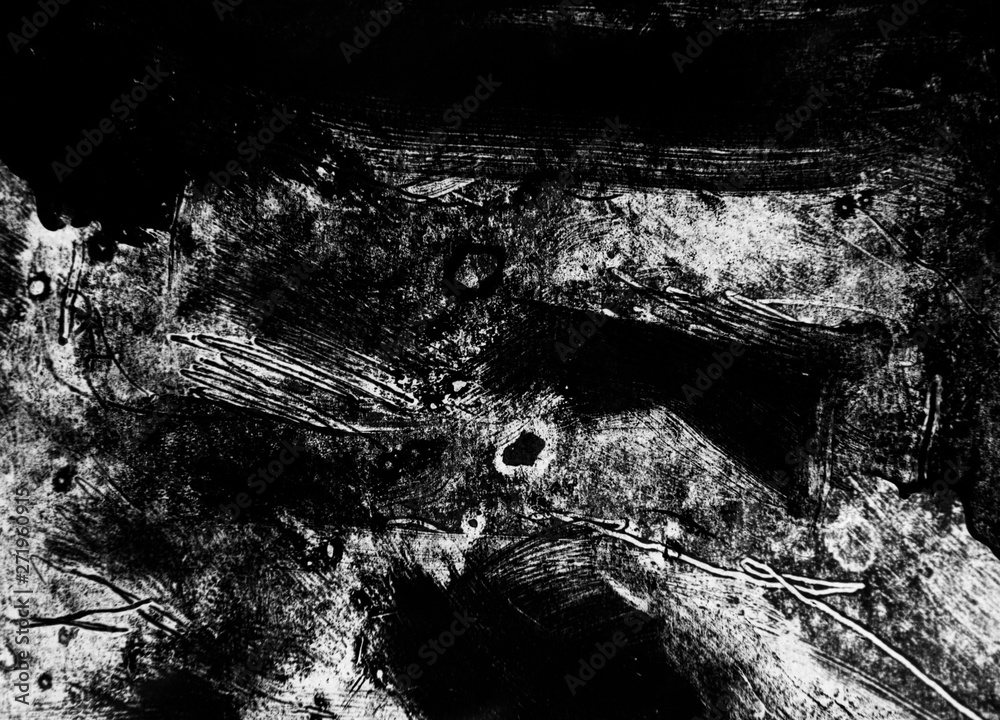 Fototapeta premium black white paint background texture with grunge brush strokes