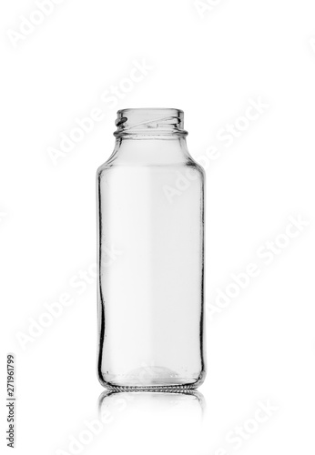 small glass empty bottle after juice