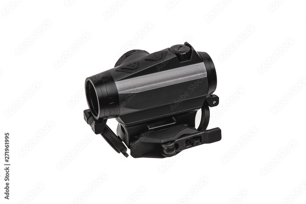 modern black collimator sight isolated on white back modern black collimator sight isolated on white back