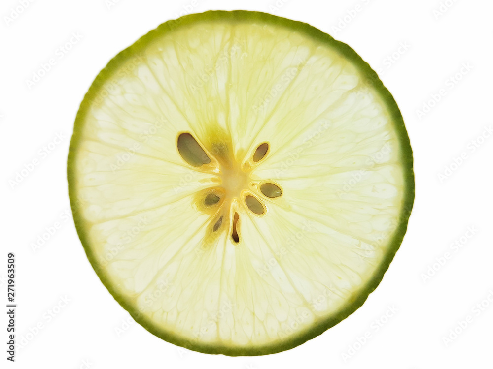 Thai Lime Sliced put on white background Thai Lime Sliced put on white background