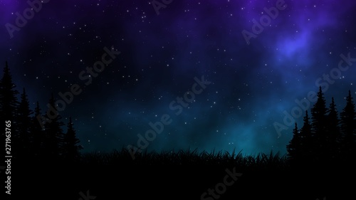 Night sky view with stars field illustration design background