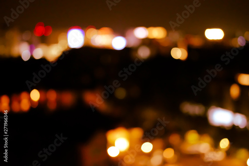 city night light bokeh defocused blurred background