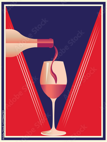 Dekoracja na wymiar  wine-retro-poster