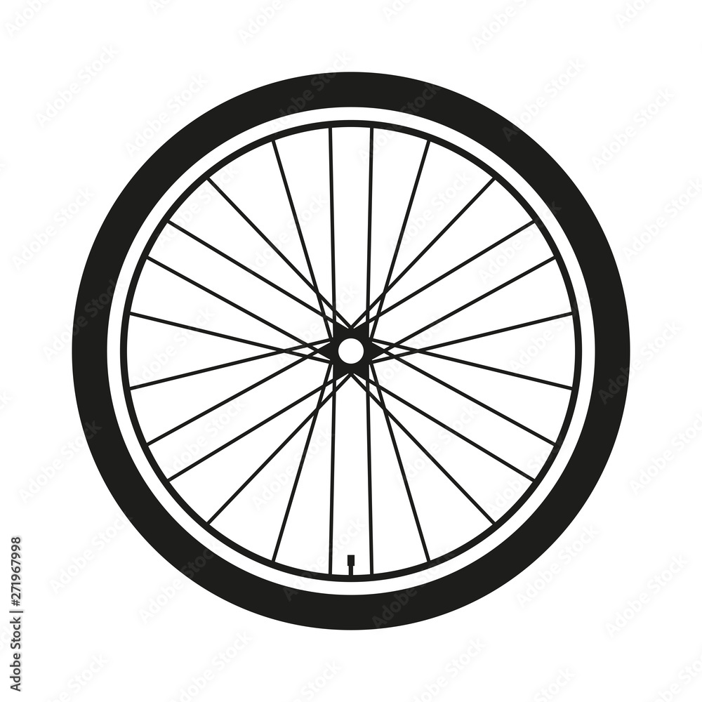 Bicycle wheel icon. Simple vector illustration