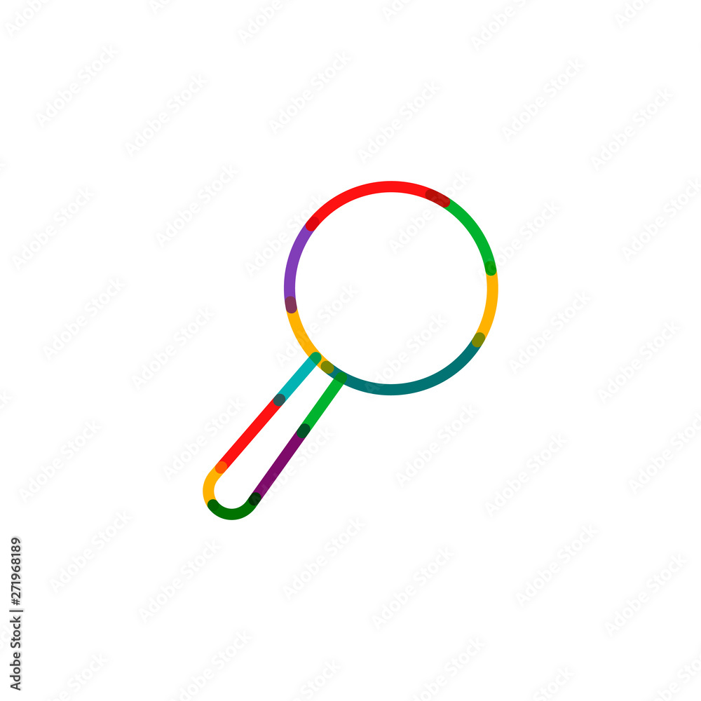 Magnifying glass icon, loupe symbol, flat design template, vector illustration Magnifying glass icon, loupe symbol, flat design template, vector illustration
