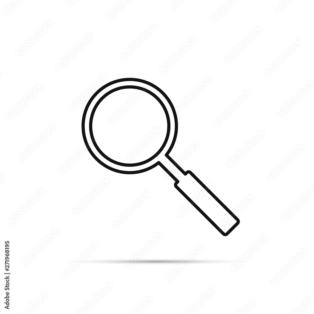 Magnifying glass icon, loupe symbol, flat design template, vector illustration Magnifying glass icon, loupe symbol, flat design template, vector illustration