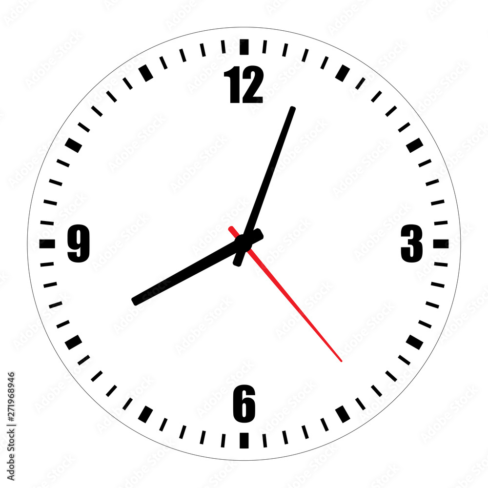 Blank clock face illustration on white Blank clock face illustration on white