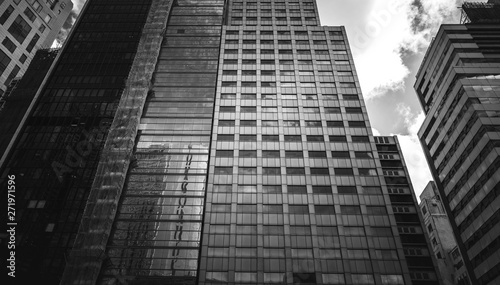 Hong Kong Commercial Building Close Up with B&W style