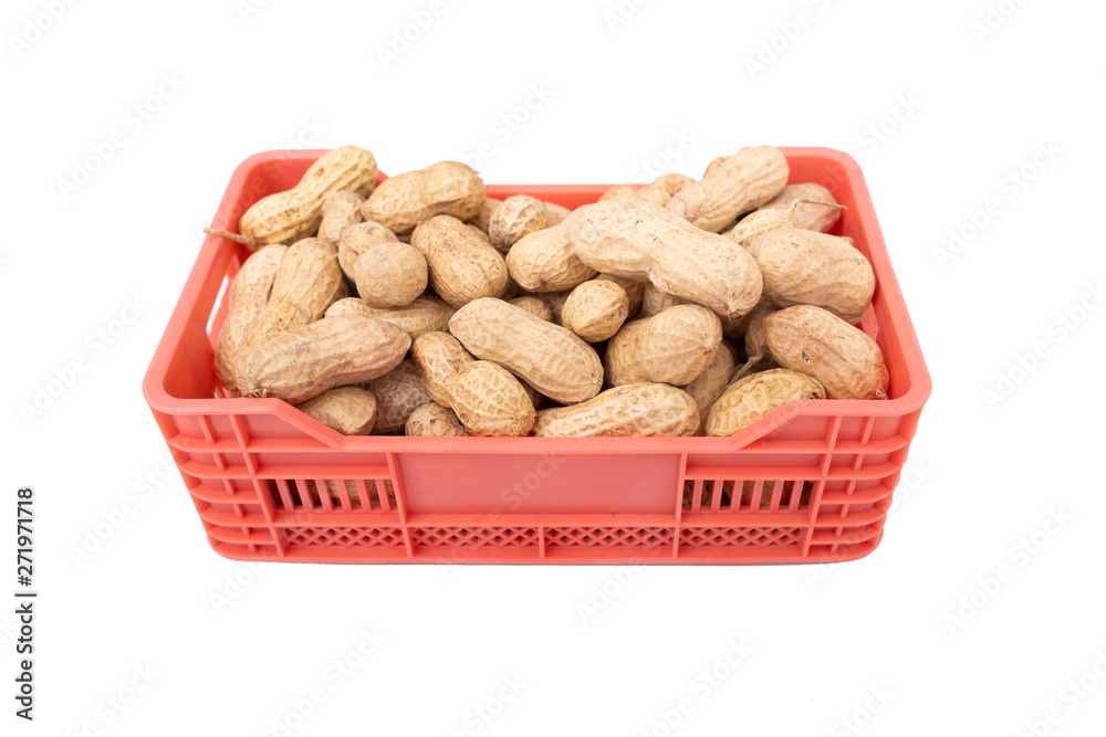 Raw peanuts in the vegetable boxes or box Raw peanuts in the vegetable boxes or box