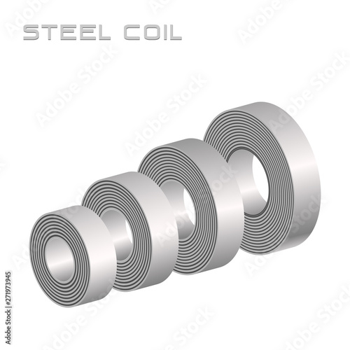 Rolled steel coil, steel sheet plate 3D