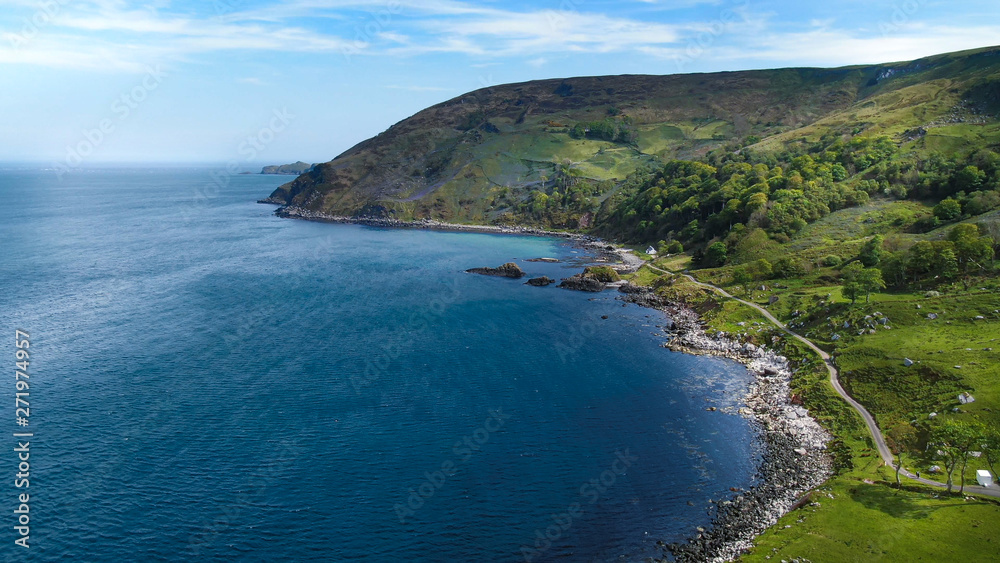 Wonderful Murlough Bay in North Ireland - aerial view - travel photography