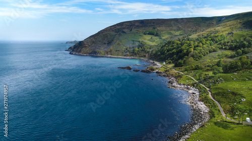 Wonderful Murlough Bay in North Ireland - aerial view - travel photography © 4kclips