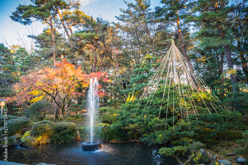 Autumn foliage at Kenrokuen Garden in Kanazawa, Japan