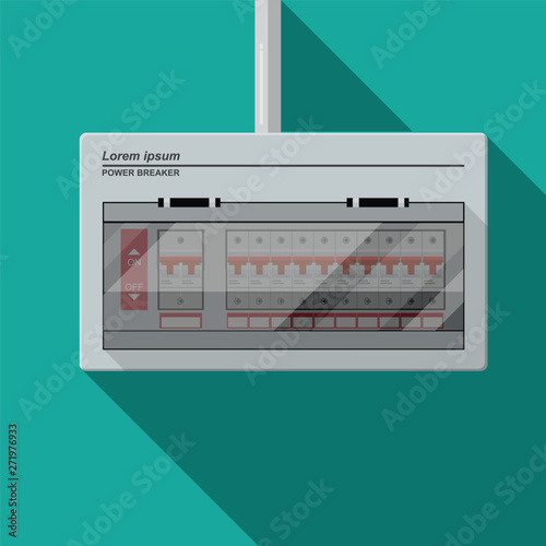 Circuit breaker board vector flat design.