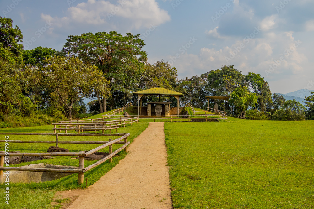 Archäologischer Park von San Augustin Kolumbien Südamerika mit Skulptur