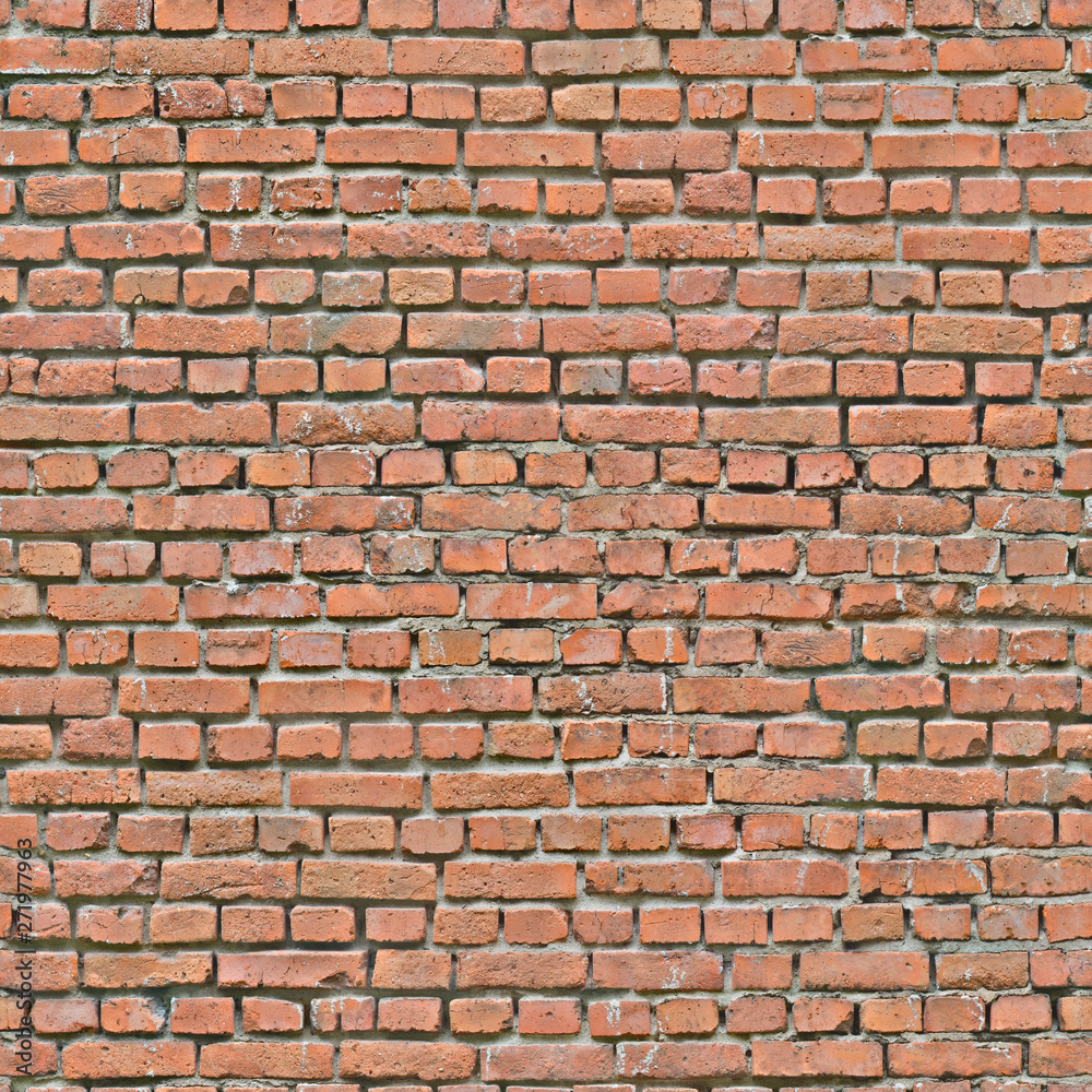 The wall is made of red brick .Texture or Background.