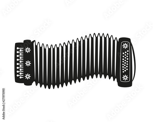 Accordion (harmonic) on the white background. Vector illustration.