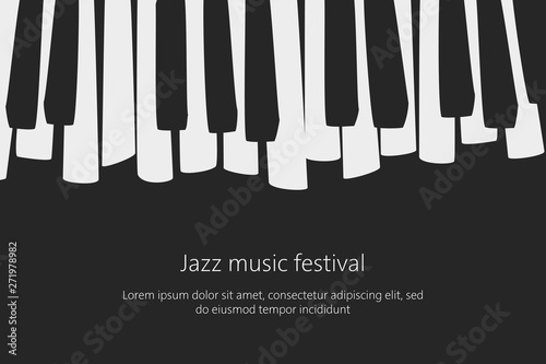 Music festival poster template with piano keys.
